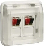 Hager WNA626B Lautsprecher-Anschlussdosen-Einsatz 2-fach mit Klappdeckel, W.1...