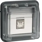 Hager WNA226 UAE Steckdose Aufputz 8-polig, geschirmt, Kat.6, W.1 IP55, grau