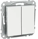 Elso WDE002105 Doppeltaster mit Wippe 2-fach, 16 A, Exxact, wei&szlig; gl&auml;nzend