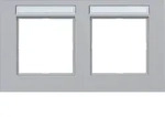 Hager WAD8202TA Rahmen 2-fach waagerecht, Beschriftungsfeld, A.8, titan matt