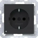Hager WAS1462BM Schutzkontaktsteckdose mit LED-Orientierungslicht, erh&ouml;hter