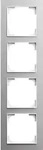 Busch-Jaeger 1724-4073 Abdeckrahmen 4-fach, Busch-art linear, aluminium silber matt