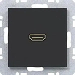 Hager WAF4379BM High Definition Steckdose HDMI, A.x/C.x, nachtschwarz matt