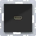 Hager WAF4379BG High Definition Steckdose HDMI, A.x/C.x, nachtschwarz gl&auml;nzend