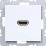 Hager WAF4379WG High Definition Steckdose HDMI, A.x/C.x, lichtwei&szlig; gl&auml;nzend