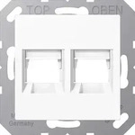 Jung A1569-2ATWW Abdeckung (gerastet) f&uuml;r Modular-Jack-Steckbuchsen, 2-fach,...