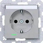 Hager WAS1402TA Schutzkontaktsteckdose mit K-LED, mit Beschriftungsfeld,...