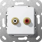 Gira 563103 Cinch Audio Kupplung, Einsatz reinwei&szlig; gl&auml;nzend