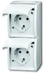 Busch-Jaeger 20-02EW-54 Steckdose 2-fach senkrecht, Aufputz IP44