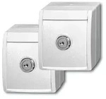Busch-Jaeger 20/20EWSL-54 2 Schutzkontakt-Steckdosen mit Schloss, Aufputz IP44