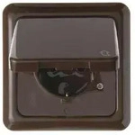 Berker 471801 Schutzkontakt-Steckdose mit Klappdeckel und Rahmen, wg Up IP44, braun