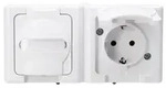 Kopp 131202003 Blue Elec. 2fach Schutzkontakt-Steckdose waag. Aufputz IP44