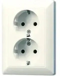 Jung AS5020KIU 2-fach Schutzkontakt-Steckdose, Safety+, Duroplast, Serie AS, wei&szlig;