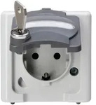 Kopp 103456009 Blue Elec. Schutzkontakt-Steckdose mit Schloss, Typ 0, Aufputz IP44
