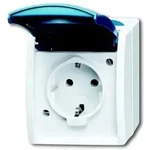 Busch-Jaeger 20 EBW-53 Steckdose mit Klappdeckel, Aufputz IP44