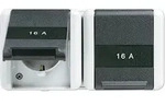 Jung 8220NAW Schutzkontakt-Zwei-fach-Steckdose, 16 A 250 V ~, mit Schriftfeld,