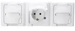 Kopp 131302006 Blue Elec. 3fach Schutzkontakt-Steckdose waag. Aufputz IP44