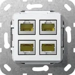 Gira 569903 MJ RJ45 Cat.6A 10 Gbit 4-fach Einsatz reinwei&szlig; gl&auml;nzend
