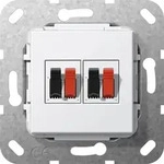 Gira 569303 Lautsprecheranschluss 2-fach Einsatz reinwei&szlig; gl&auml;nzend