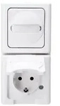 Kopp 130802000 Blue Elec. Schalter/Steckdose senkrecht Aufputz IP44