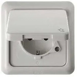Berker 4718 Schutzkontakt-Steckdose mit Klappdeckel und Rahmen, wg Up IP44, wei&szlig;