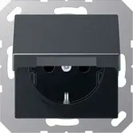 Jung A1520BFKLANM Schutzkontakt-Steckdose, 16 A 250 V ~, Klappdeckel, Thermoplast