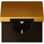 Jung GO1520KL Schutzkontakt-Steckdose, 16 A 250 V ~, Klappdeckel, Metall goldfarben