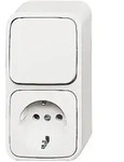 Busch-Jaeger 2601/6/2300EAPW500 Steckdose / Wippschalter senkrecht