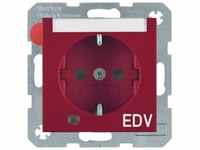 Berker 41108915 Schutzkontakt-Steckdose mit Kontroll-LED, Aufdruck "EDV ",