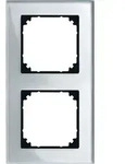 Merten 489260 Echtglasrahmen 2-fach, M-PLAN, Diamantsilber