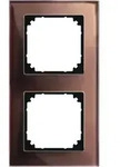 Merten 489215 Echtglasrahmen 2-fach, M-PLAN, Mahagonibraun