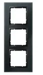 Berker 10136616 Glasrahmen 3-fach, B.7, Glas schwarz/anthrazit matt