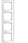 Merten 489419 Echtglasrahmen 4-fach, M-PLAN, Brillantwei&szlig;