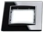 Berker 10116616 Glasrahmen 1-fach, B.7, Glas schwarz/anthrazit matt