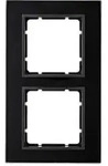 Berker 10126616 Glasrahmen 2-fach, B.7, Glas schwarz/anthrazit matt