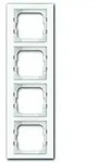 Busch-Jaeger 1724-280 Abdeckrahmen 4-fach, Busch-axcent, glas wei&szlig; gl&auml;nzend