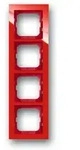 Busch-Jaeger 1724-287 Abdeckrahmen 4-fach, Busch-axcent, rot gl&auml;nzend