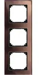 Merten 489315 Echtglasrahmen 3-fach, M-PLAN, Mahagonibraun