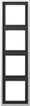 Jung AL2984 Rahmen 4-fach, senkrechte und waagerechte Montage, LS 990, Aluminium