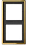Jung GO2982 Rahmen 2-fach, senkrechte und waagerechte Montage, Metall goldfarben