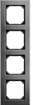 Merten 475414 Metallrahmen 4-fach, M-PLAN, Rhodiumgrau