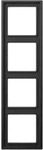 Jung AL2984D Rahmen 4-fach, senkrechte und waagerechte Montage, Aluminium lackiert,