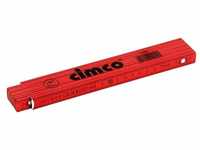 Cimco 21 0004 Gliedermaßstab aus Holz mit Stahlfeder (rot)