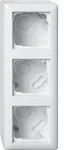 Gira 106303 Aufputzgeh&auml;use 3-fach mit Rahmen , Standard 55, reinwei&szlig; gl&auml;nzend