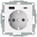 Merten MEG2367-0319 Schutzkontakt Steckdose mit USB Ladeger&auml;t Typ A und Typ C / 3,0