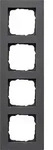 Gira 0214235 Abdeckrahmen 4-fach f&uuml;r flachen Einbau, Gira E2, anthrazit