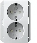 Gira 273103 2-fach Schutzkontakt-Steckdose mit erh&ouml;htem Ber&uuml;hrungsschutz (Safety