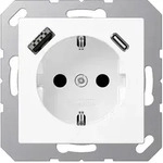 Jung A1520-15CAWWM Schutzkontakt-Steckdose mit USB-Ladeger&auml;t 1 x Typ A + 1 x Typ C,