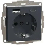Merten MEG2367-0414 Schutzkontakt Steckdose mit USB Ladeger&auml;t Typ A und Typ C / 3,0