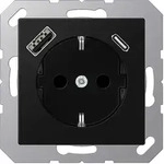 Jung A1520-15CASWM Schutzkontakt-Steckdose 16 A, mit USB-Ladeger&auml;t 1 x Typ A + 1 x